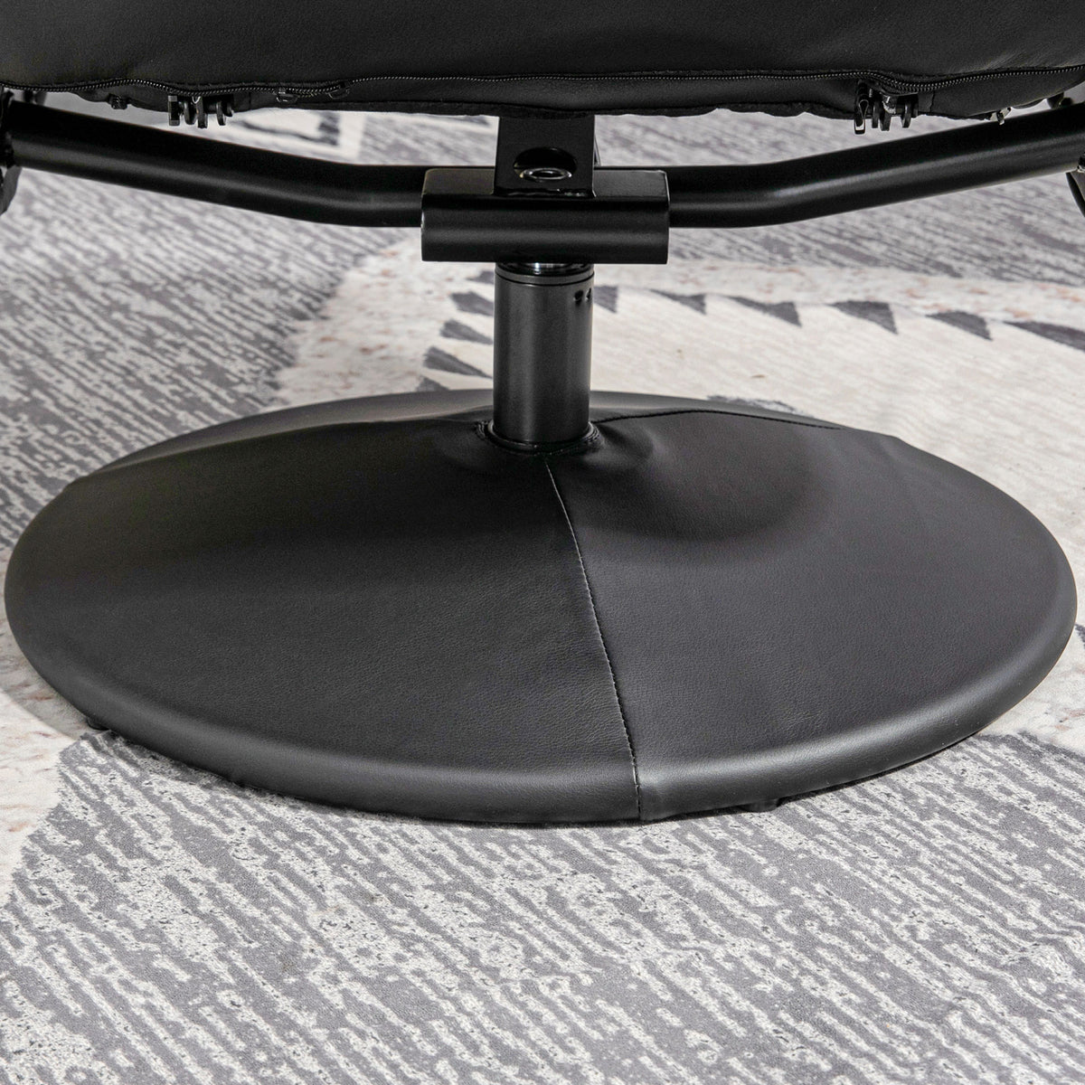 HOMCOM 2-teiliges Sessel-Set Sessel mit Fußhocker Relaxsessel mit Fußhocker, höhenverstellbar, neigbare Rückenlehne, Schwarz