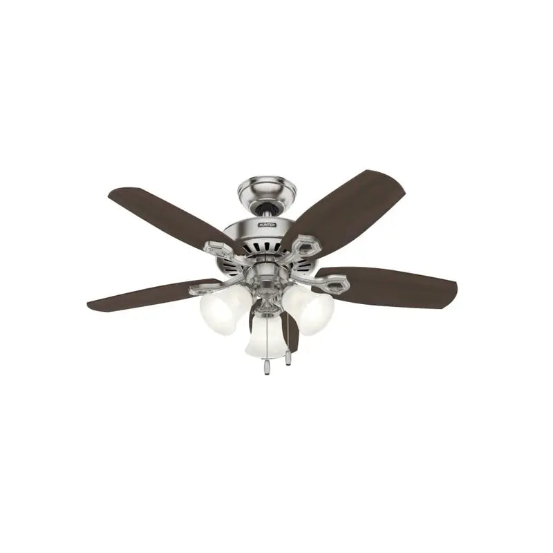 Hunter Builder Ceiling Fan 42 Brushed Nickel Brazilian Cherry