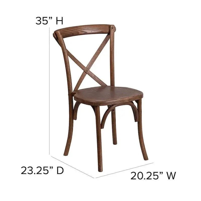 Rustic Farmhouse Folding Dining Set – 8-Foot Table with 10 Cross-Back Chairs and Seat Cushions