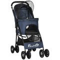 PawHut Hundewagen Hundebuggy bis 10 kg Klappbar Bodenkorb Kissen Seitentasche 81 cm x 48 cm x 99 cm Grau