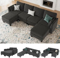 Modular U-Shaped Sectional Sofa – High-Density Memory Foam Seating, Convertible Layout