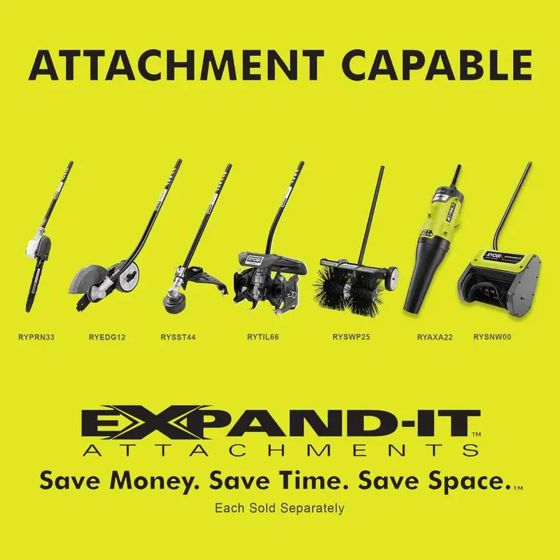 RYOBI ONE+ 18V Brushless 15 in. Cordless Attachment Capable String Trimmer with 4.0 Ah Battery and Charger P20110