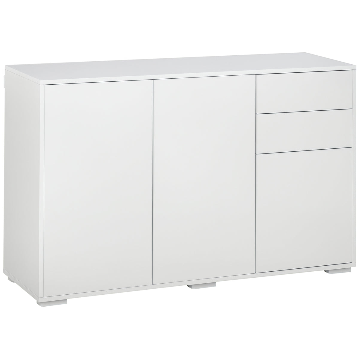 HOMCOM Sideboard Kommode Anrichte, 2 Schubladen, Push-Click, 117 cm x 36 cm x 74 cm, Weiß