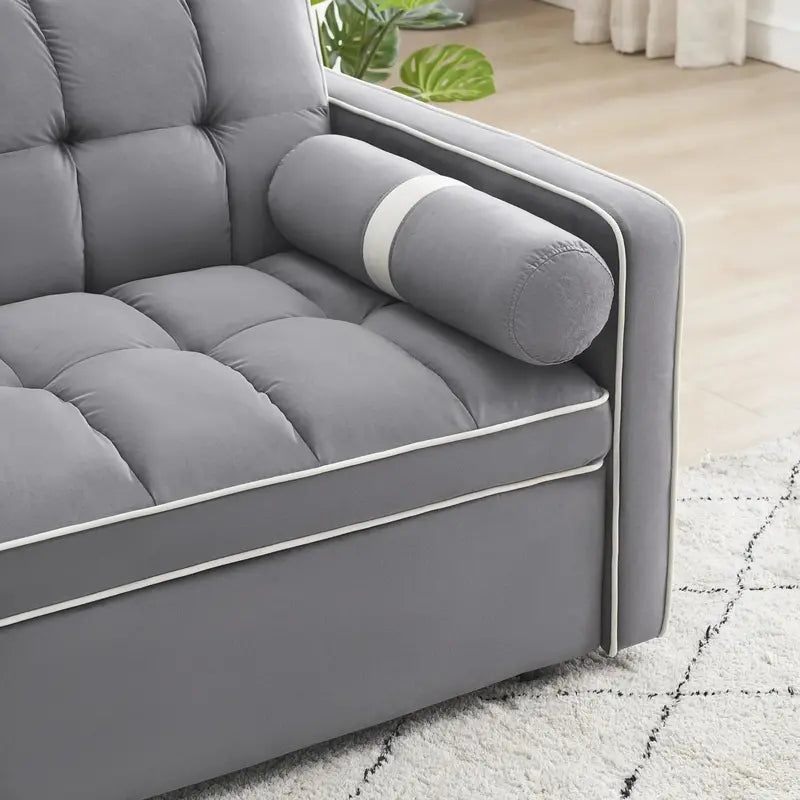 Grey 3-in-1 Sleeper Sofa Couch Bed – Compact Apartment-Friendly Design
