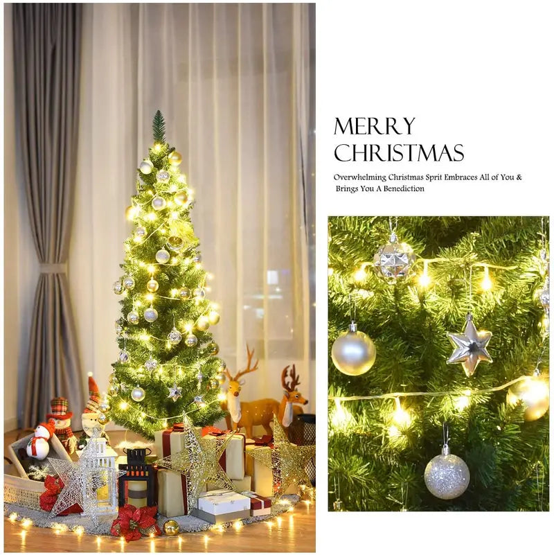 Slim Artificial Pencil Christmas Tree – 3-Foot Pre-Lit Design