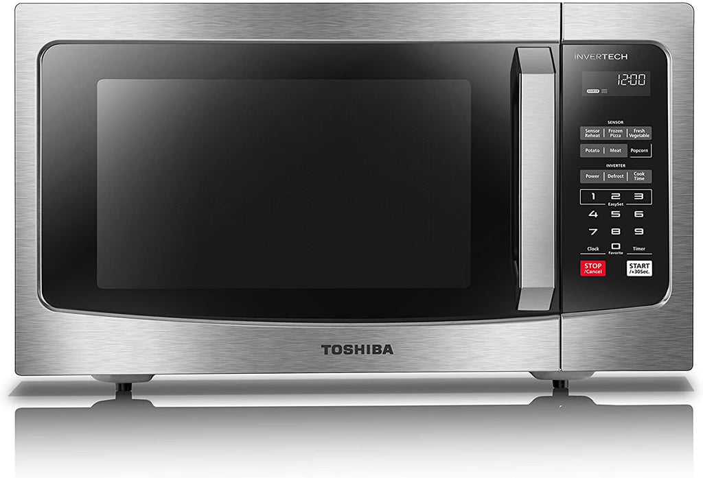 Toshiba 1.6 Cu. Ft. Microwave Oven with Inverter Technology, 1250 Watts, LCD Display and Smart Sensor, Stainless Steel, ML - EM45PIT(SS)