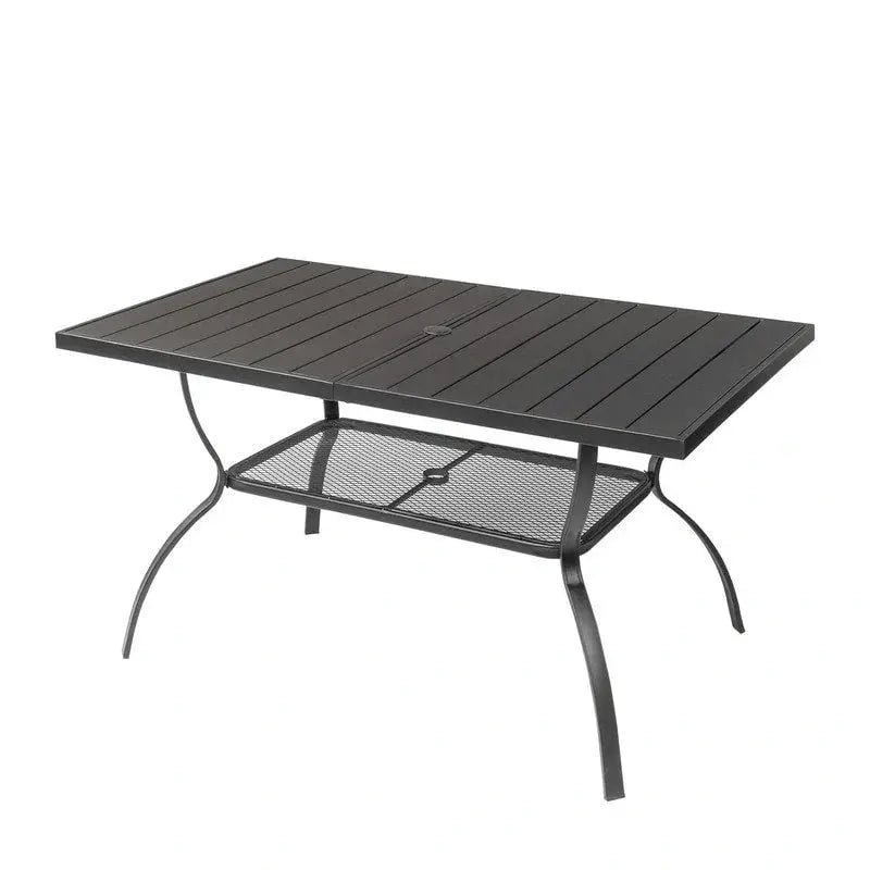Wrought Iron Patio Dining Table – 59″ Rectangular Outdoor Surface