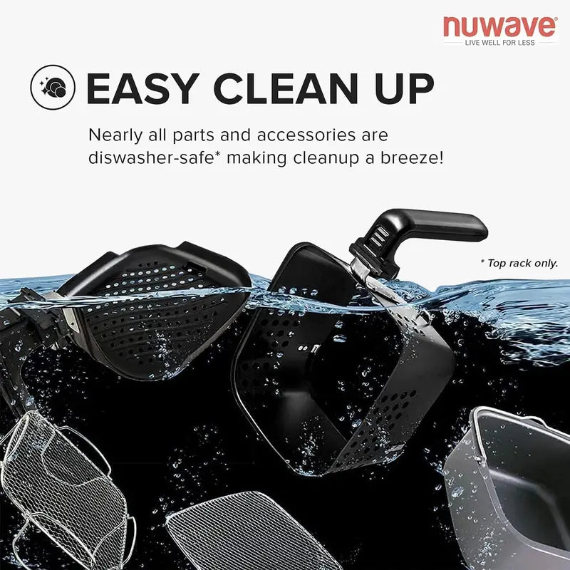 Nuwave Brio 15.5Qt Air Fryer Oven – 1800W Rapid Reheating, Baking & Dehydrating with 50°–425°F Range
