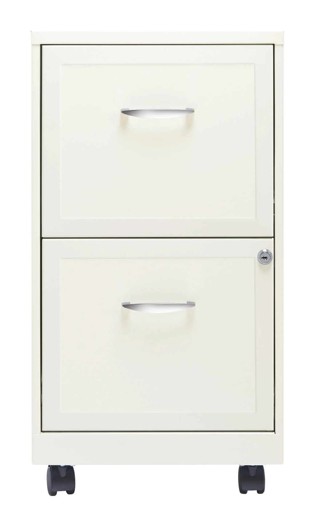 Space Solutions 18" Deep 2 Drawer Mobile Letter Width Vertical File Cabinet, White