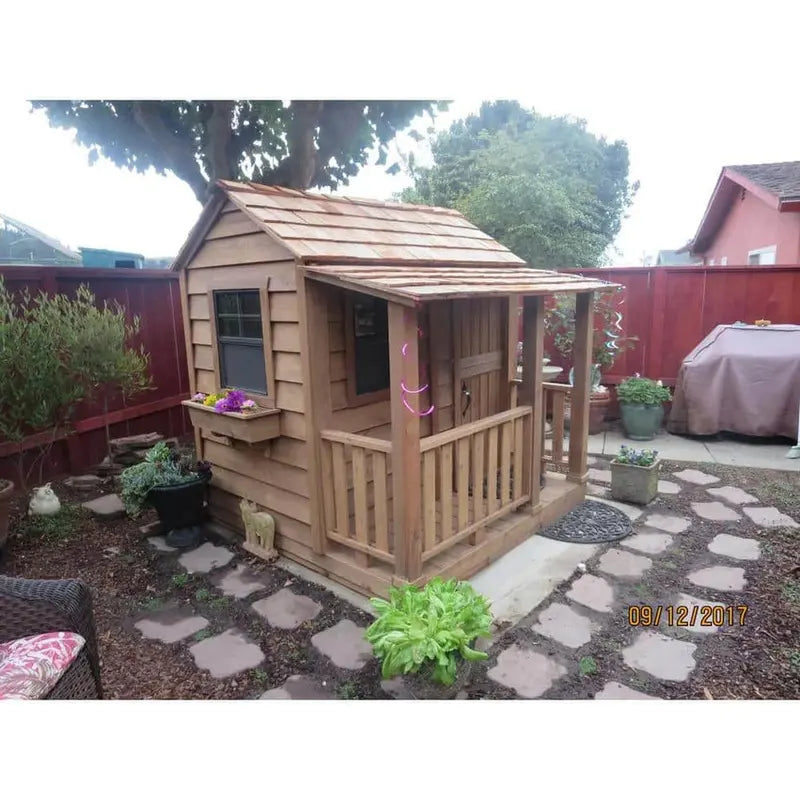 Outdoor Living Today Little Squirt Cedar Playhouse – 6-Foot Structure with Dutch Door & Windows