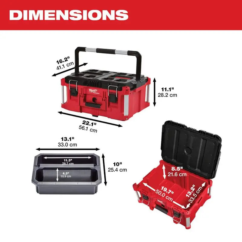 Milwaukee PACKOUT 22 in. Large Portable Tool Box Fits Modular Storage System 48-22-8425