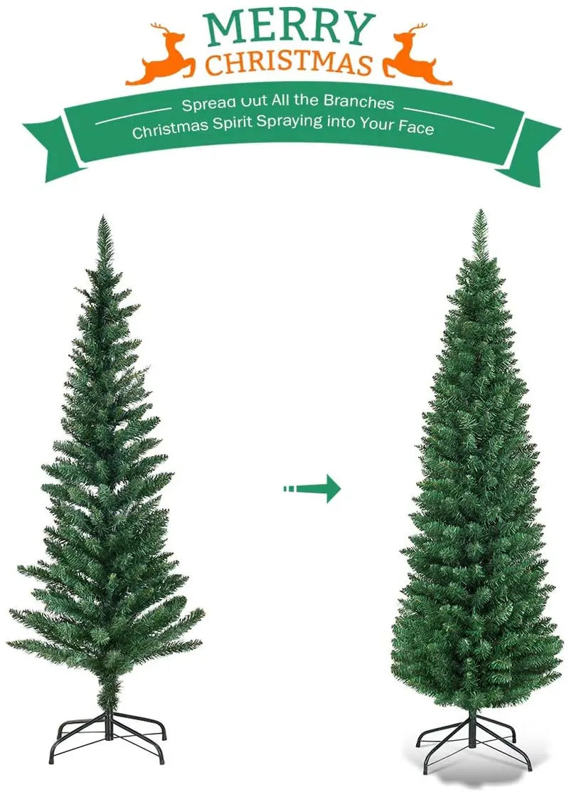 Slim Artificial Pencil Christmas Tree – 3-Foot Pre-Lit Design