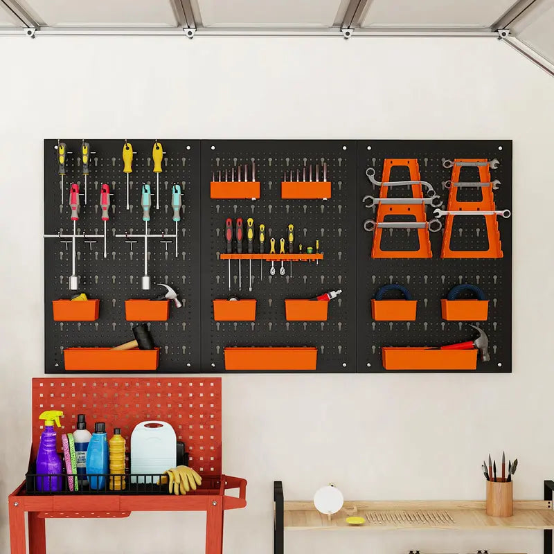 Pegboard Wall Organizer System – Adjustable Hammer Racks, Tool Holders & Hook Kit