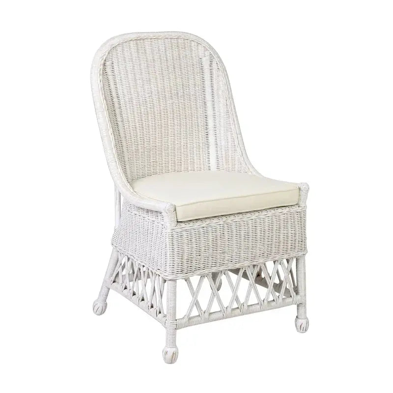 Natural Rattan Dining Accent Chair – Cushioned Seat by East at Main