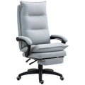Vinsetto Massage-Bürostuhl, Schreibtischsessel mit Massagefunktion, höhenverstellbarer, ergonomischer Drehstuhl, Nylon, Hellgrau