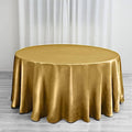 120" Satin Round Tablecloth Wedding Party Table Linens Gold