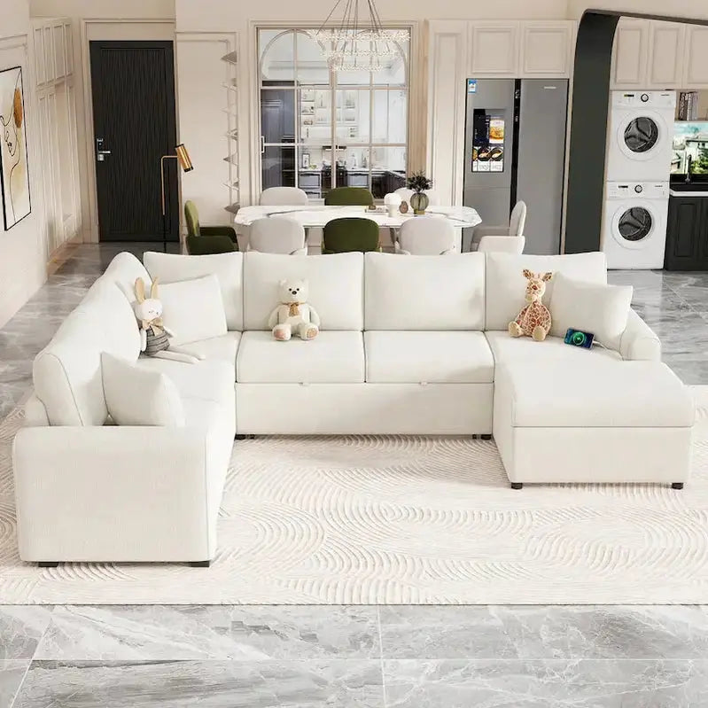 Modular Sectional Sofa with Pull-Out Sleeper Function – Convertible Couch Bed for Small Spaces