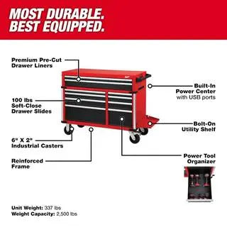 MW Professional 46″ 18-Drawer Tool Storage System – Steel Chest & Cabinet Set (48-22-8546)