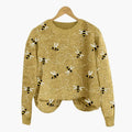 Women's Long-Sleeve Bee-Embellished Knit Sweater
