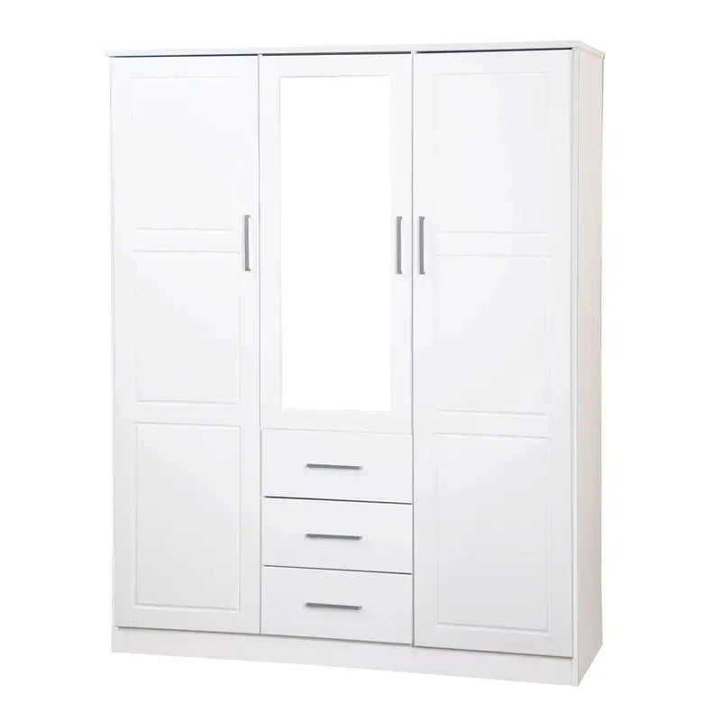 Palace Imports Solid Wood Cosmo Armoire – 3-Door Wardrobe with Optional Mirrored or Solid Panels