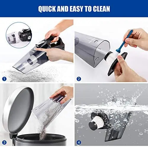 VARSK 4-in-1 Car Vacuum Cleaner & Tire Inflator, 12V Portable Air Compressor with LCD Display & LED Light