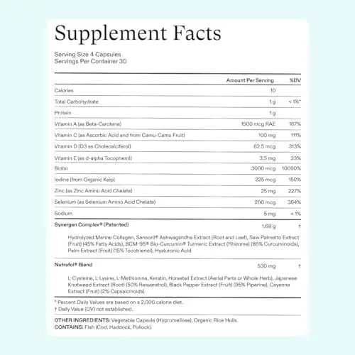 Nutrafol Women's Hair Growth Supplements – Clinically Proven, Dermatologist-Recommended for Thicker, Stronger Hair (1 Month Supply)