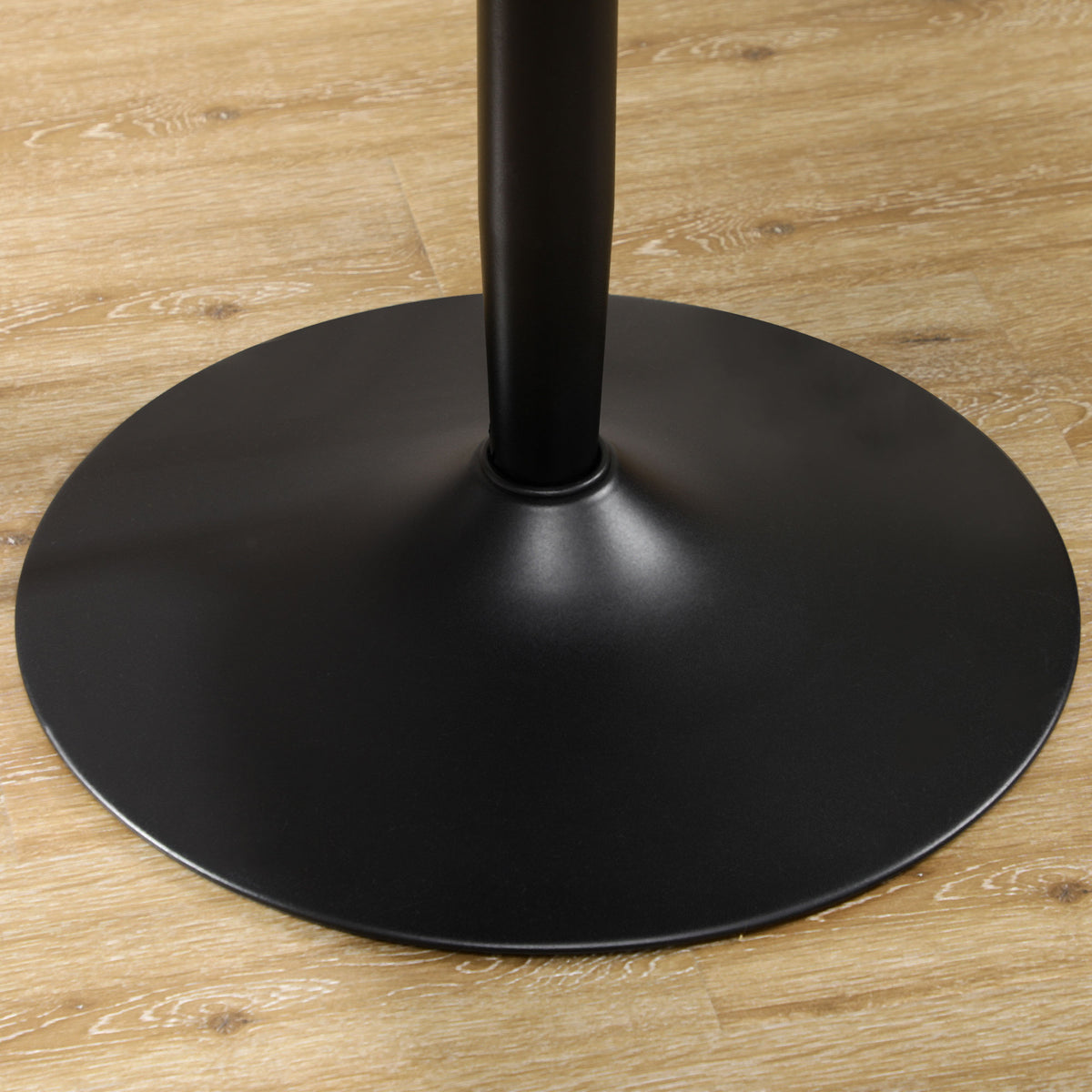 HOMCOM Esstisch für 2 Personen, runde Tischplatte, Stahlfuß, schwarz, 70 x 70 x 75 cm