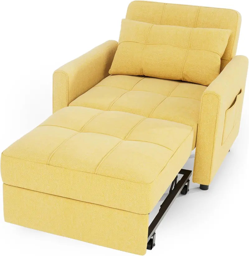 Multifunctional 3-in-1 Pull-Out Sleeper Chair – Spacious Single-Seater Convertible Sofa