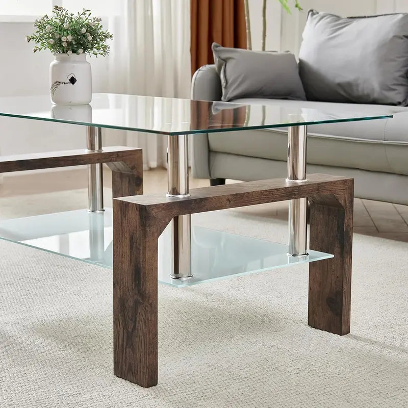 Modern Rectangle Coffee Table – Sleek Living Room or Waiting Area Accent Table with Clean Lines
