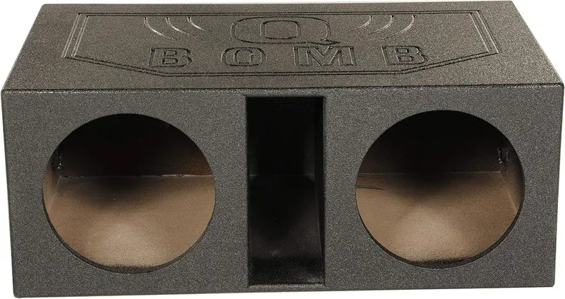 QPower QBOMB12VL Dual 12-Inch Vented Subwoofer Enclosure – Durable MDF Cabinet with Rhino Liner Finish