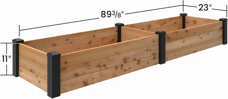 Outdoor Essentials Cedar Raised Garden Bed – 2 ft x 8 ft Natural Wood Planter for Vegetables, Herbs, and Flowers