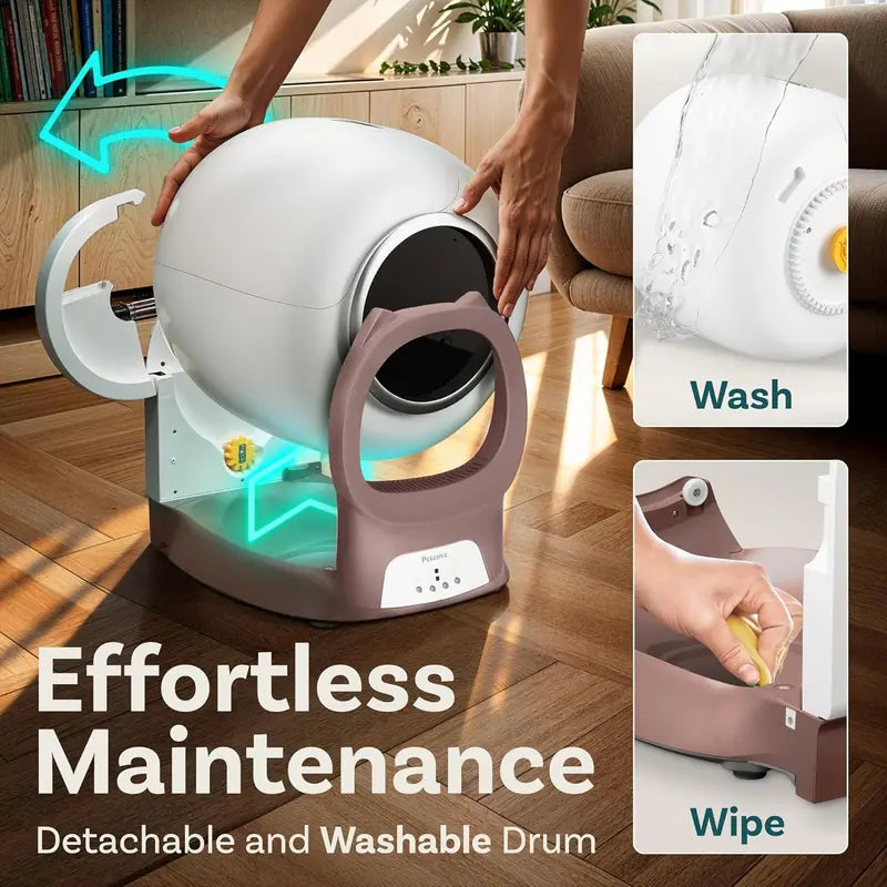 Smart Self-Cleaning Cat Litter Box – WiFi-Enabled Automatic Unit with Safety Sensors, Odor-Sealing Cover, and App-Controlled Scheduling
