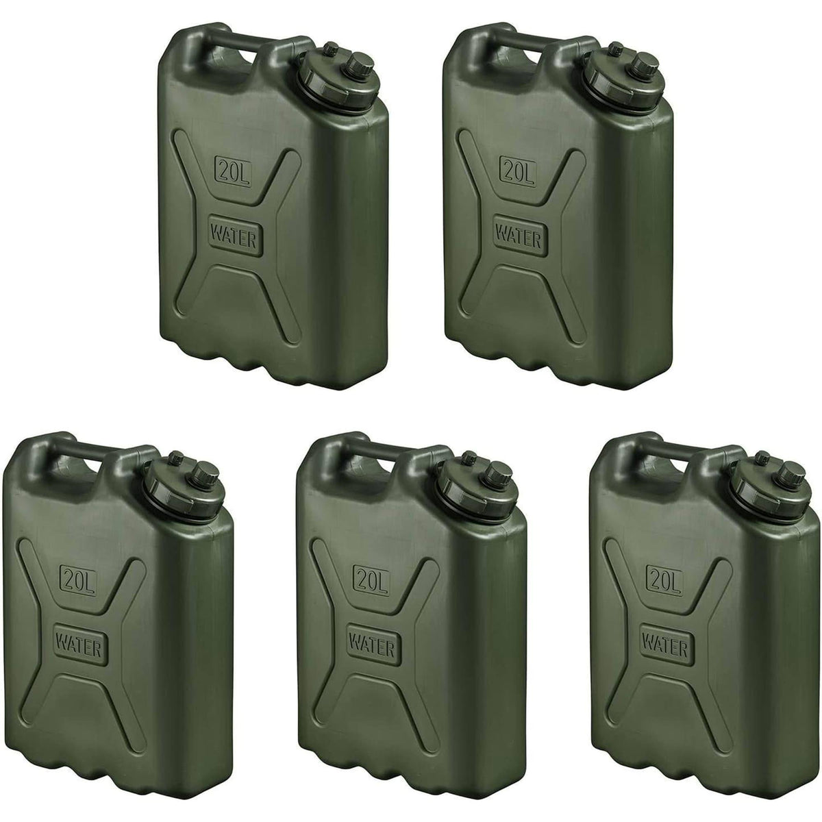Scepter BPA Durable 5 Gallon 20 Liter Portable Water Storage Container (5 Pack)