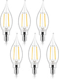 Sigalux Candelabra LED Light Bulbs Dimmable, E12 40 Watt Chandelier Light Bulbs, CA10 Flame Tip Candle Light Bulbs, 5000K Daylight, E12 LED Bulb for