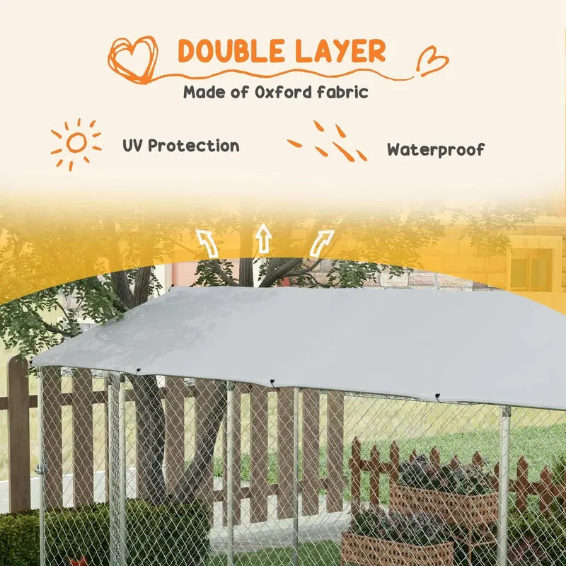PawHut Heavy-Duty Waterproof Outdoor Dog Kennel – 19.7 ft x 7.5 ft