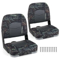 Pair of Waterproof Camo Boat Seats Designed for Fishing Captains and Marine Use