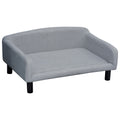PawHut Hundesofa mit Weichem Bezug Haustiersofa mit Holzbeinen Hundebett 82 x 54 x 36 cm