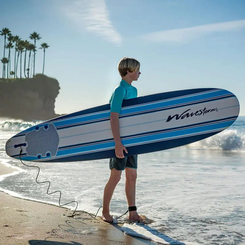 Wavestorm 8-Foot Soft-Top Surfboard – Foam-Cored Longboard for Beginners & All Skill Levels