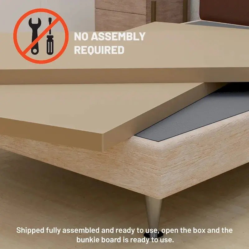 ONETAN 1.5-Inch Split Bunkie Board – Pre-Assembled Mattress Support Platform in Gray