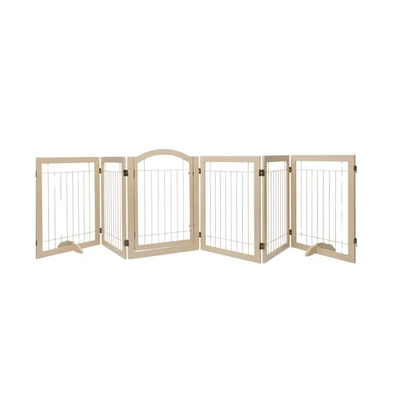 Modular Pet Gate and Playpen with Removable Panels and Walk-Through Door