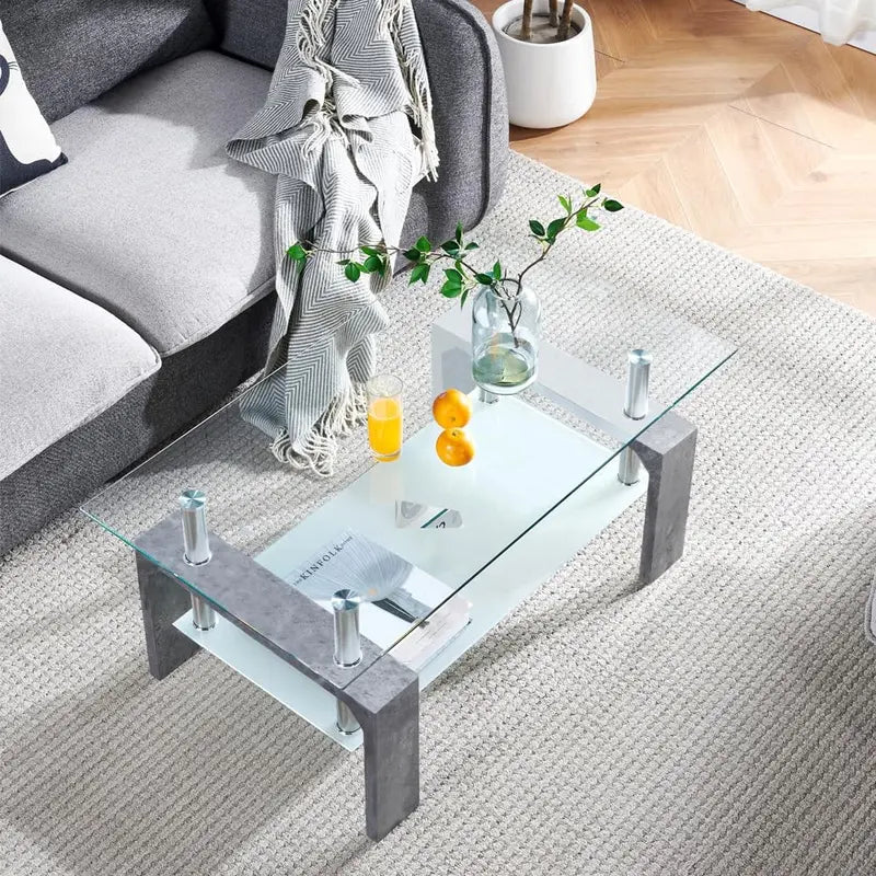 Modern Rectangle Coffee Table – Sleek Living Room or Waiting Area Accent Table with Clean Lines