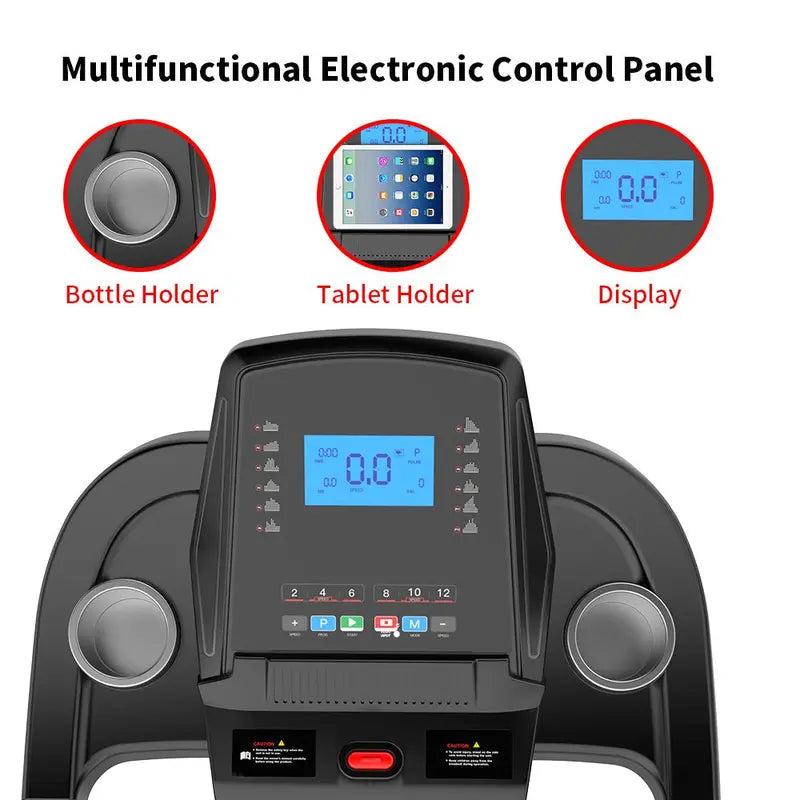 YY Style 7107 Folding Treadmill for Home, 265Lb Capacity, Bluetooth, Incline, 2.5HP Motor, LCD Display