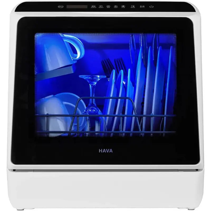 HAVA Compact Countertop Dishwasher – 6-Program, 5L Integrated Water System for Small Kitchens