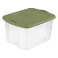 Sterilite EZ Carry Plastic - Clear & Sage Legume - 70 qt
