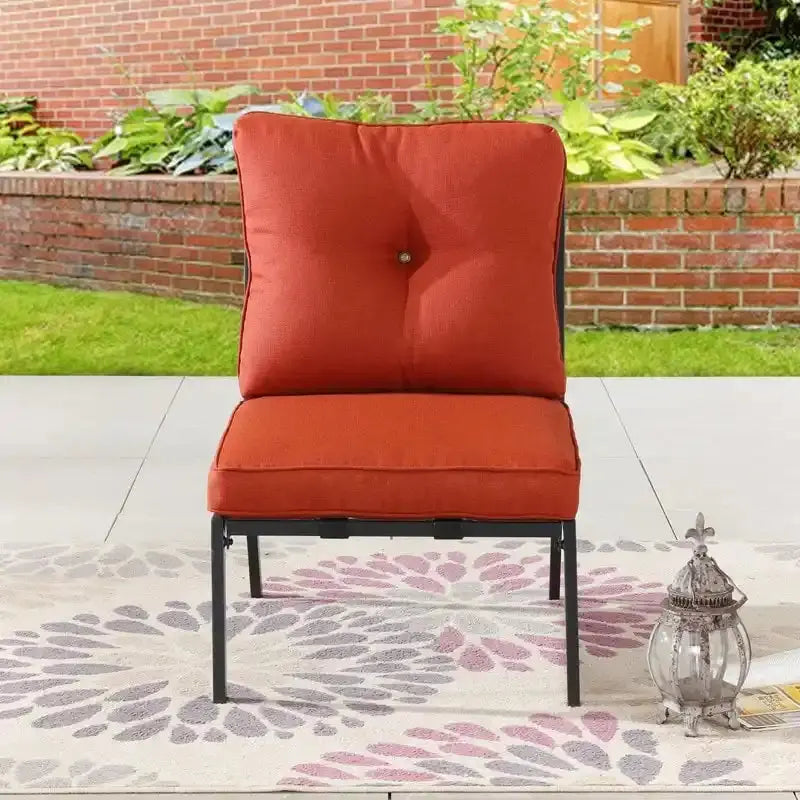 Patio Festival Metal Armless Outdoor Chair – Lightweight, Rust-Resistant Seating