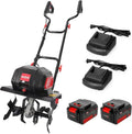 MZK 40V Cordless 12-Inch Garden Tiller — Dual 4.0Ah Battery-Powered Cultivator