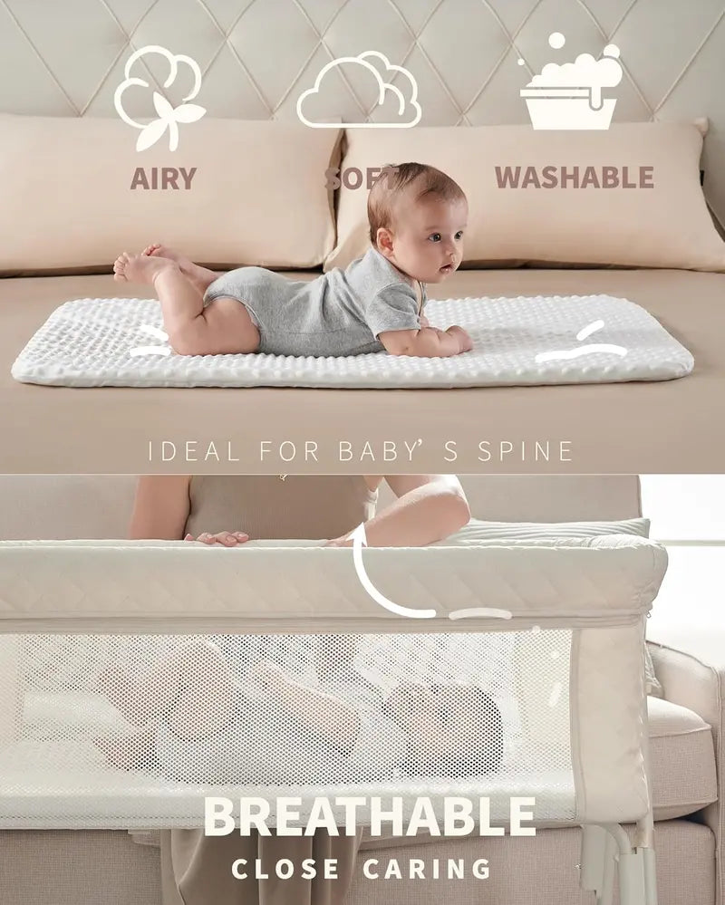 Night Cat Bedside Bassinet — Secure Newborn Sleeper with 4-Point Auto-Lock System & Adjustable Height