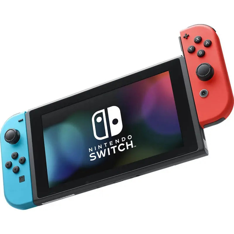 Renewed Nintendo Switch Console with Neon Blue and Red Joy-Con Controllers