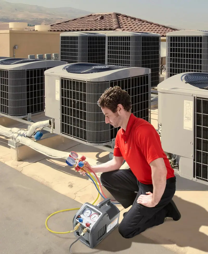 Portable Refrigerant Recovery Machine – 115V/60Hz, Liquid & Vapor Compatible, Robinair White Model