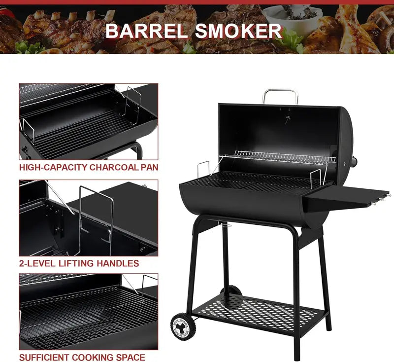 Royal Gourmet CC1830 30-Inch Barrel Charcoal Grill with Warming Rack
